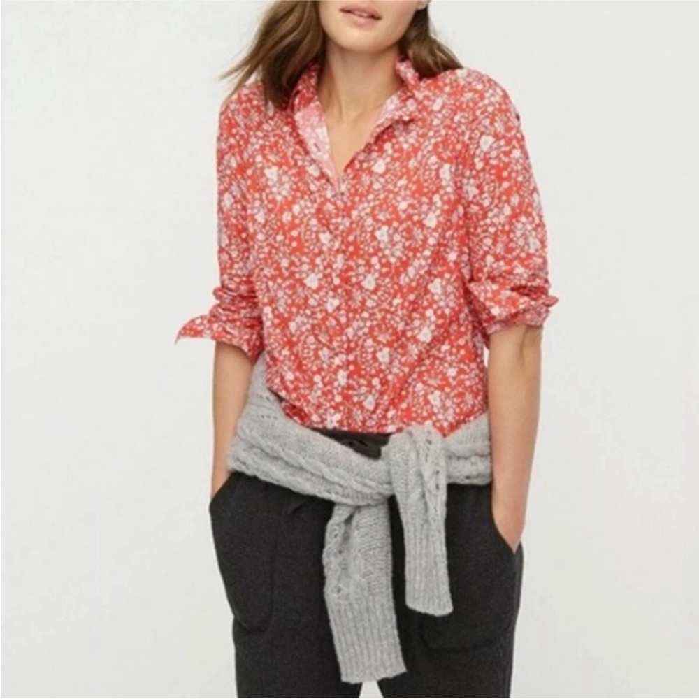 J. Crew Perfect Shirt Liberty London Summer Blooms Collection Floral Blouse 4